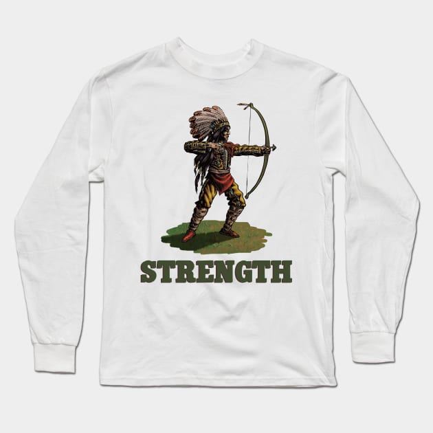 Strength Long Sleeve T-Shirt by blackroserelicsshop@gmail.com